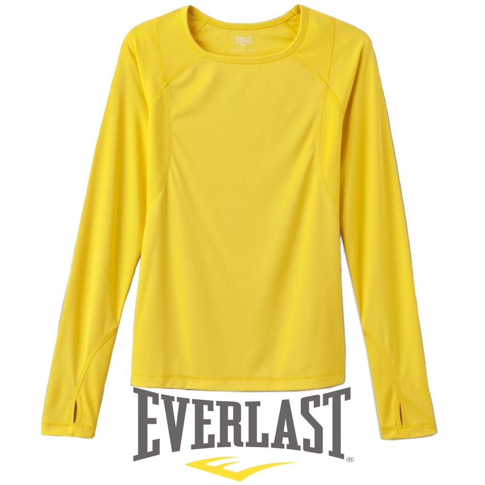 Everlast Performance Poly Hex Mesh Long Sleeve Tee, Vibrant Yellow Sz Med. NWT